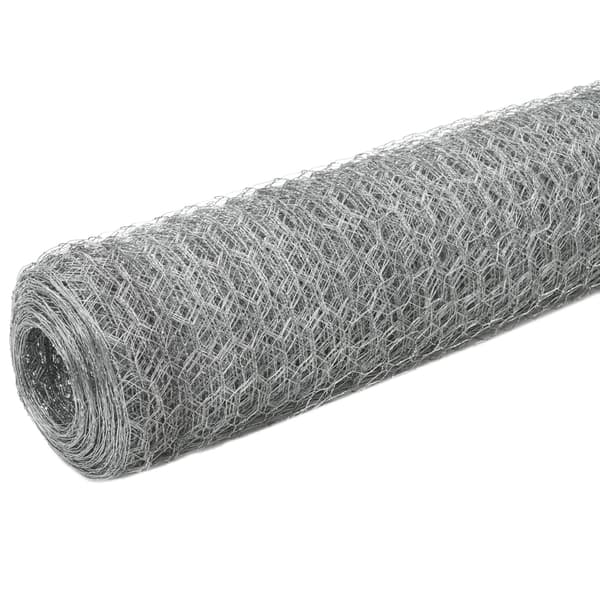 vidaXL Hönsnät galvaniserat stål 25x1,2 m silver Silver
