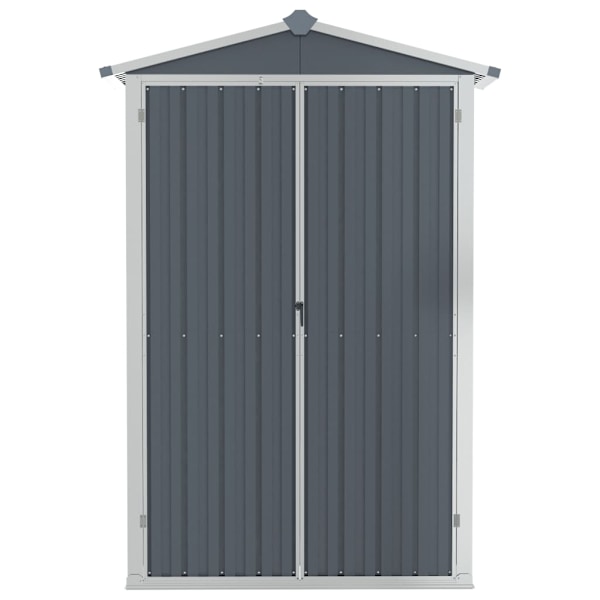 vidaXL Trädgårdsskjul grå 116x45x175 cm galvaniserat stål grå