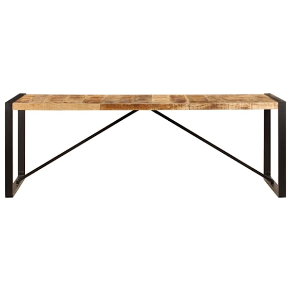vidaXL Matbord 220x100x75 cm massivt mangoträ Brun