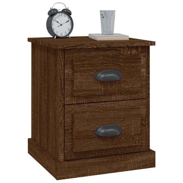 vidaXL Sängbord 2 st brun ek 39x39x47,5 cm konstruerat trä Brun