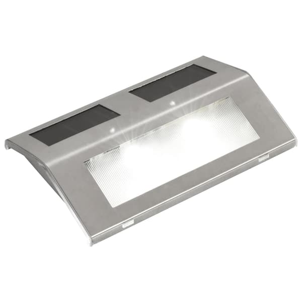 vidaXL Vägglampa solcell 4-pack Silver