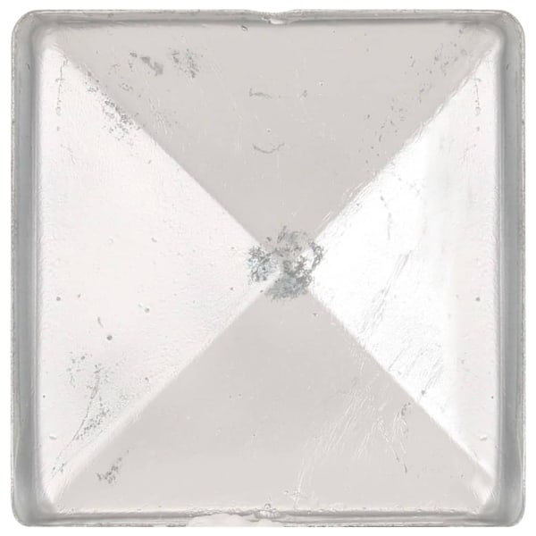 vidaXL Stolphattar pyramid 6 st galvaniserad metall 81x81 mm Silver