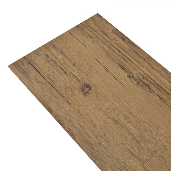 vidaXL Ej självhäftande PVC-golvplankor 5,26 m² 2 mm valnötsbrun Brun
