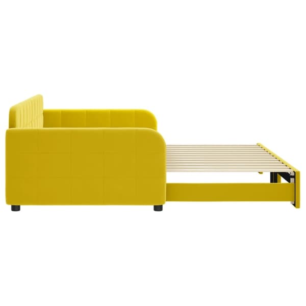 vidaXL Dagbädd utdragbar gul 100x200 cm sammet Gul