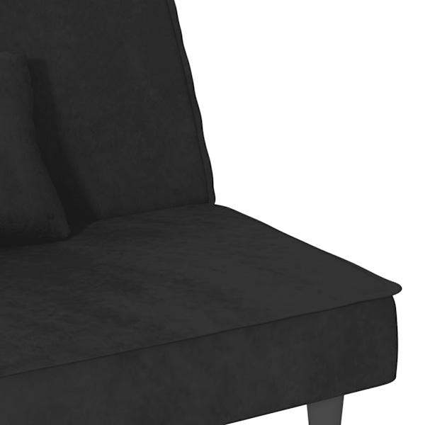 vidaXL Bäddsoffa svart sammet Svart