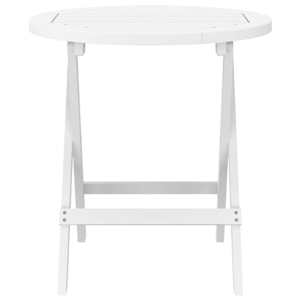vidaXL Hopfällbart trädgårdsbord vit Ø 46 cm massivt akaciaträ Brun