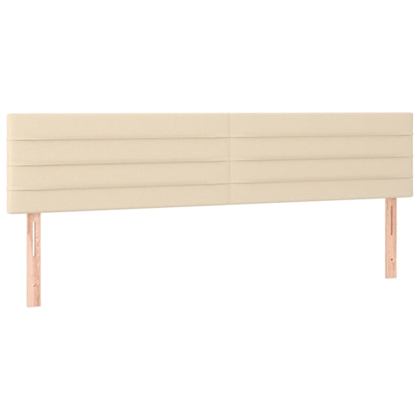 vidaXL Sänggavel LED gräddvit 160x5x78/88 cm tyg Kräm