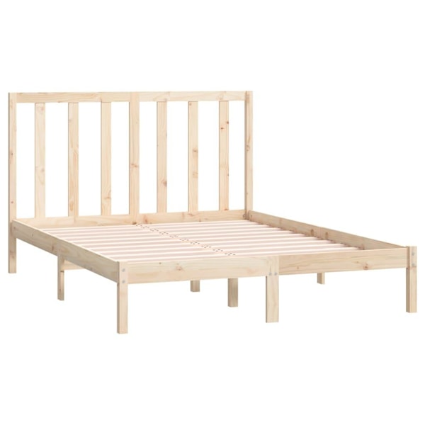 vidaXL Sängram massiv furu 140x190 cm Brun