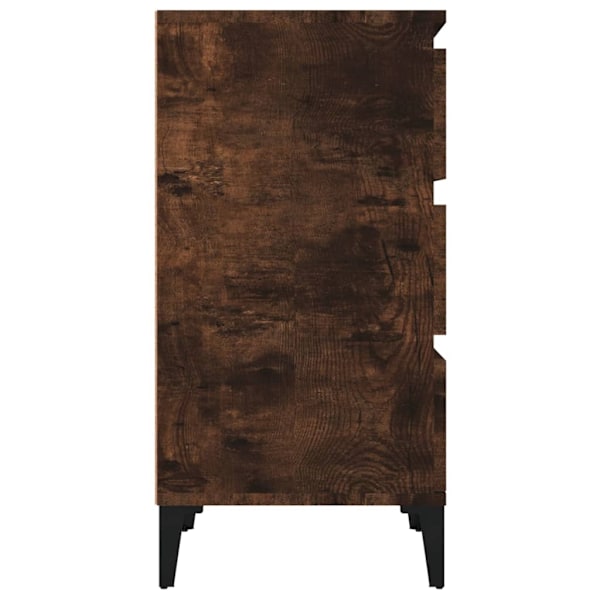 vidaXL Sängbord rökfärgad ek 40x35x70 cm konstruerat trä Brun