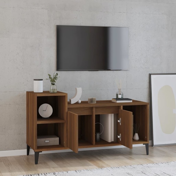 vidaXL Tv-bänk brun ek 100x35x55 cm konstruerat trä Brun