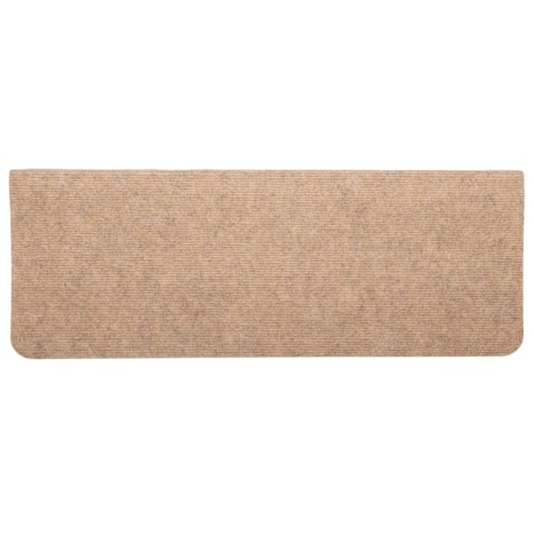 vidaXL Trappstegsmattor självhäftande 15 st 65x24,5x3,5 cm beige Beige