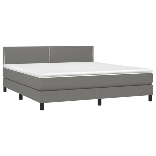 vidaXL Ramsäng med madrass mörkgrå 180x200 cm tyg Grå