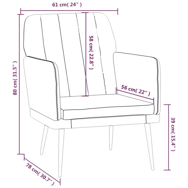 vidaXL Fåtölj gräddvit 61x78x80 cm konstläder Kräm