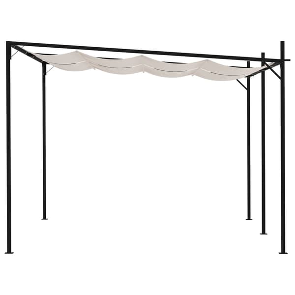 vidaXL Paviljong med infällbart tak 400x300x233 cm gräddvit Creme