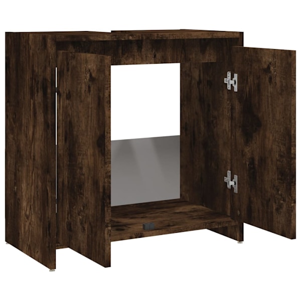 vidaXL Badrumsskåp rökfärgad ek 60x33x61 cm konstruerat trä Brun