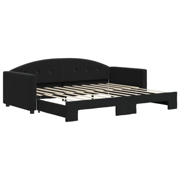 vidaXL Dagbädd utdragbar svart 90x190 cm sammet Svart