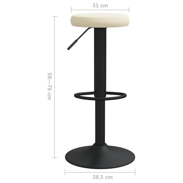 vidaXL Barstolar 2 st gräddvit sammet Creme