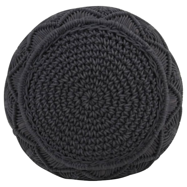 vidaXL Handgjord sittpuff makramé antracit 45x30 cm bomull Antracit