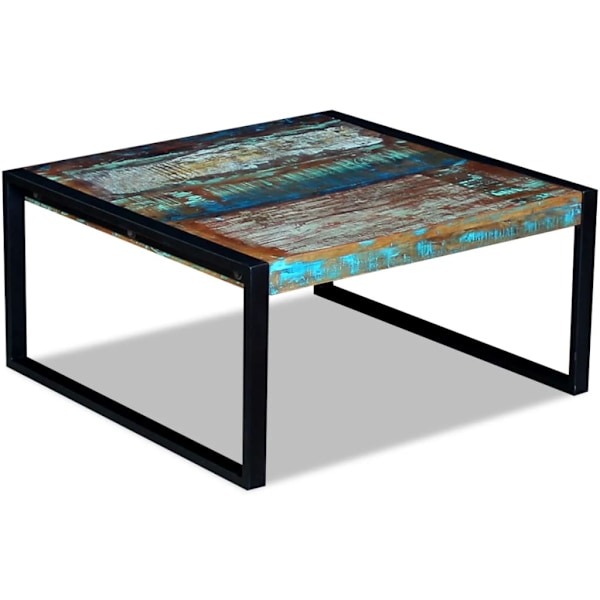 vidaXL Soffbord återvunnet massivt trä 80x80x40 cm multifärg