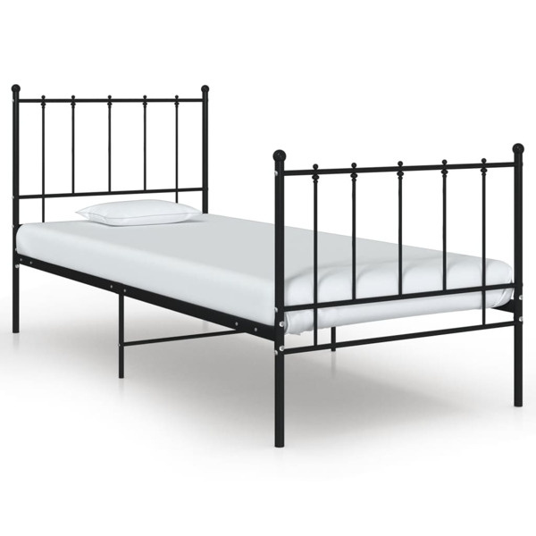 vidaXL Sängram svart metall 100x200 cm Svart