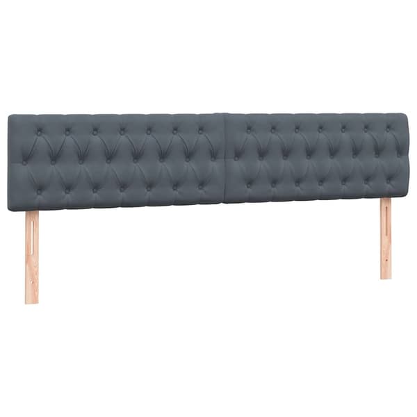 vidaXL Resårsäng med madrass mörkgrå 180x220 cm sammet Grå