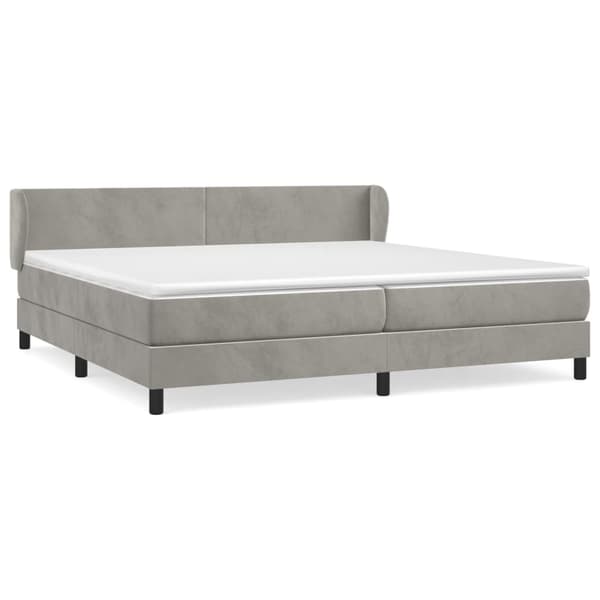 vidaXL Ramsäng med madrass ljusgrå 200x200 cm sammet Grå