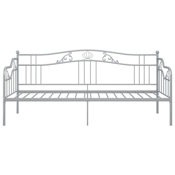 vidaXL Sängram bäddsoffa grå metall 90x200 cm grå