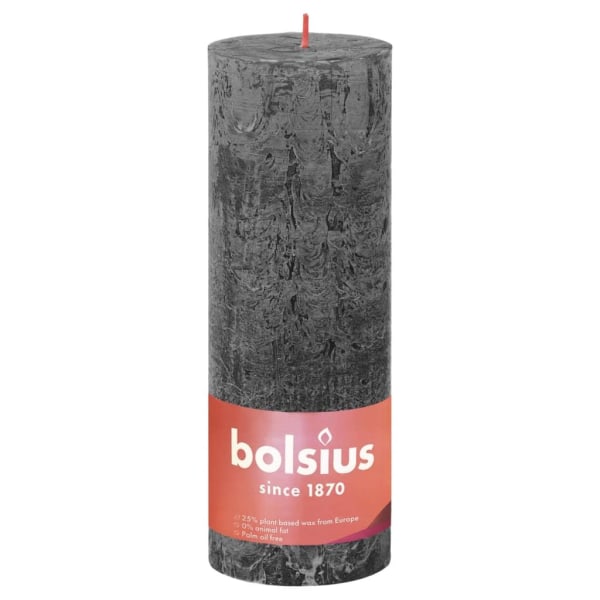 Bolsius Rustika blockljus 4-pack 190x68 mm stormgrå grå