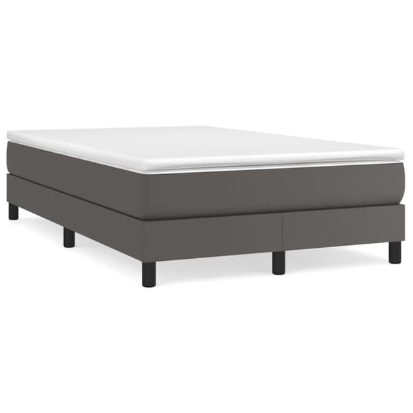 vidaXL Ramsäng med madrass grå 120x200 cm konstläder Grå