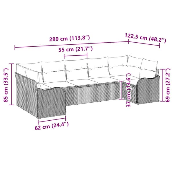 vidaXL Trädgårdsoffset Beige konstrotting Beige
