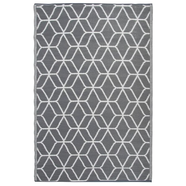Esschert Design Utomhusmatta 180x121 cm grå och vit OC25 multifärg