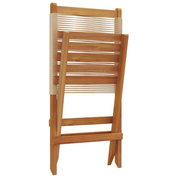 vidaXL Hopfällbara stolar 4 st beige massivt trä akacia Beige