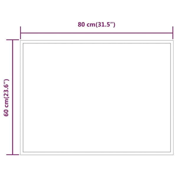 vidaXL Badrumsspegel LED 60x80 cm Transparent