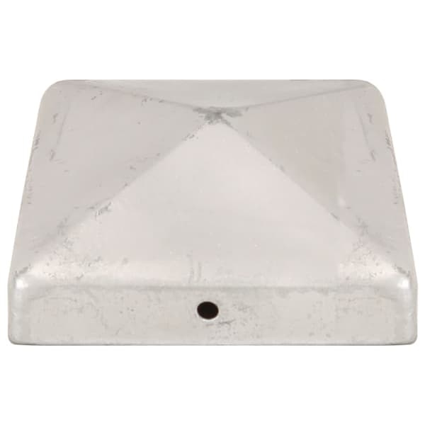 vidaXL Stolphattar pyramid 6 st galvaniserad metall 91x91 mm Silver