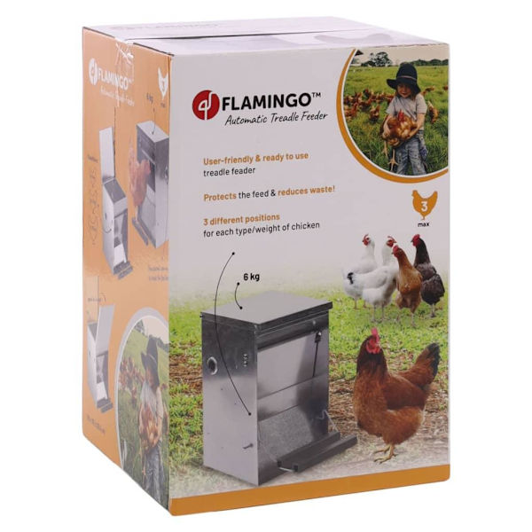 FLAMINGO Automatisk kycklingmatare Timo 6 kg Silver