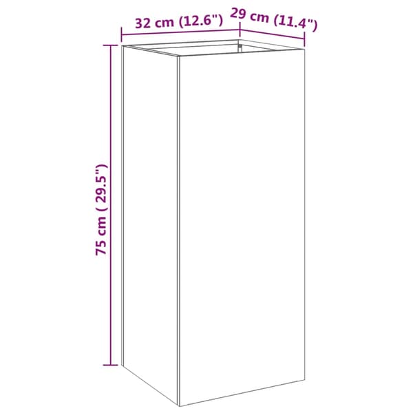 vidaXL Odlingslåda silver 32x29x75 cm rostfritt stål Silver