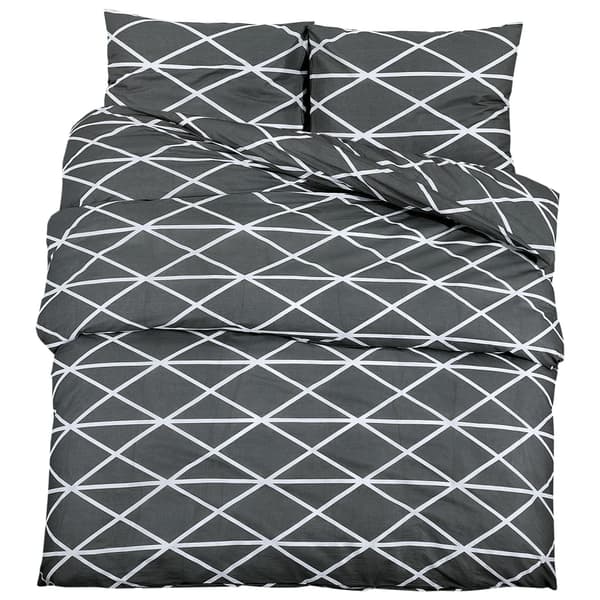 vidaXL Bäddset grå 200x200 cm bomull Grå