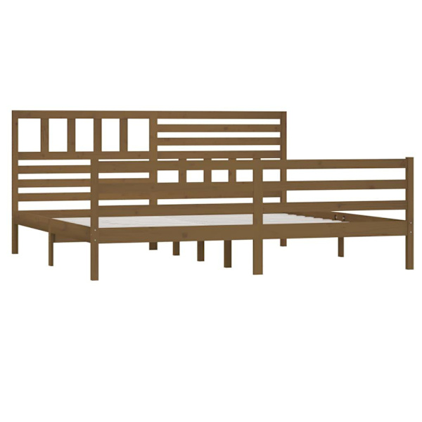 vidaXL Sängram honungsbrun massivt trä 200x200 cm Brun