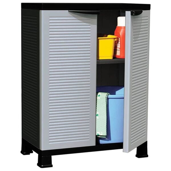 vidaXL Plastskåp 68x39x92 cm grå