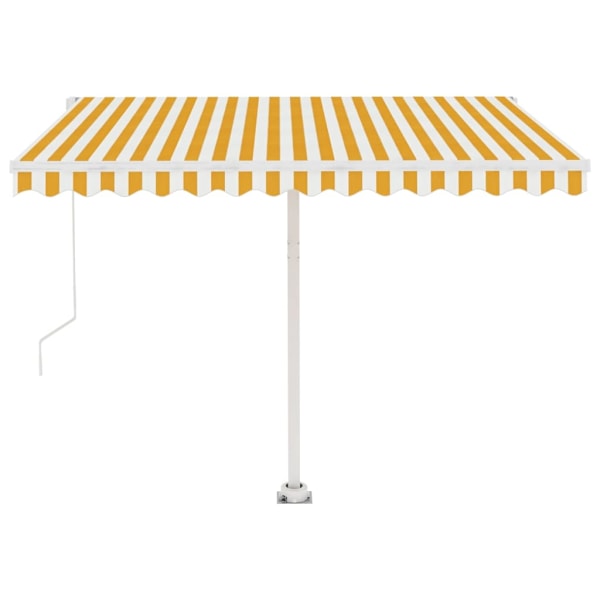 vidaXL Fristående markis manuellt infällbar 350x250 cm gul/vit Gul
