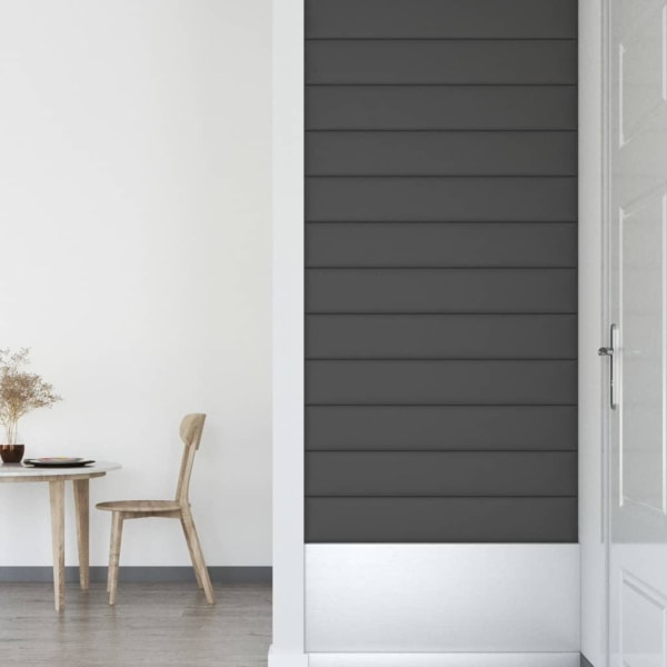 vidaXL Väggpaneler 12 st grå 90x15 cm konstläder 1,62 m² Grå