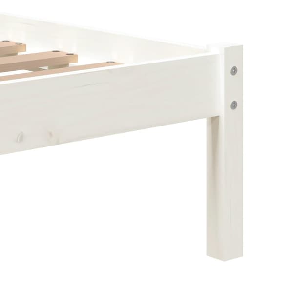 vidaXL Sängram massivt trä 75x190 cm vit Vit