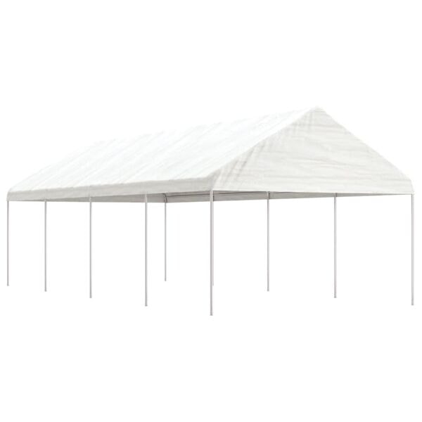 vidaXL Paviljong med tak vit 8,92x4,08x3,22 m polyeten Vit