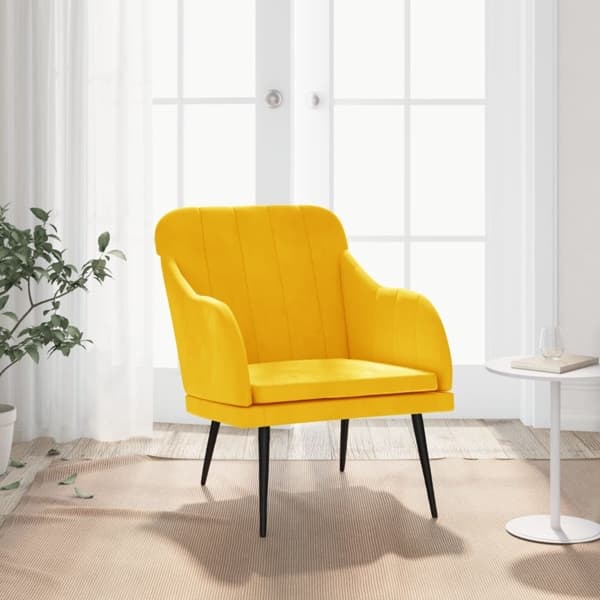 vidaXL Fåtölj gul 63x76x80 cm sammet Gul