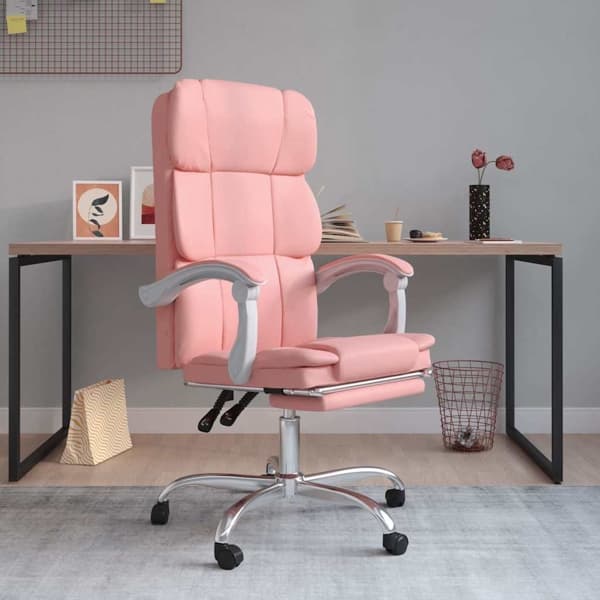 vidaXL Kontorsstol rosa konstläder Rosa