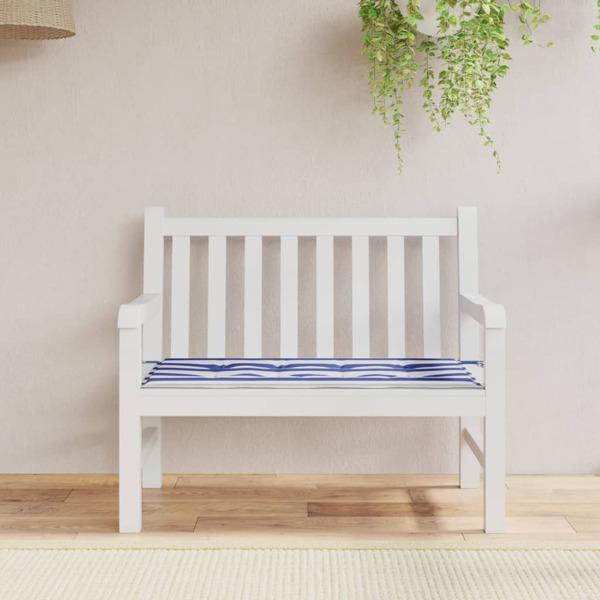 vidaXL Bänkdyna blå&vit randig 100x50x3 cm oxfordtyg Flerfärgsdesign