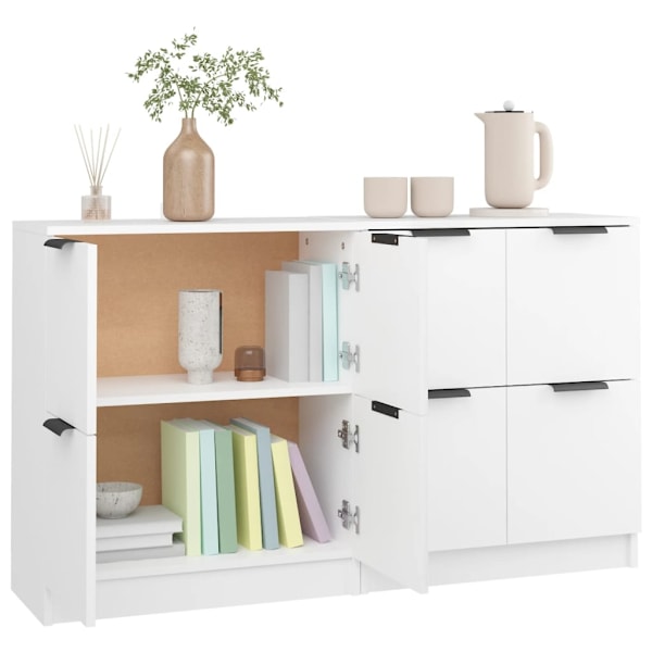 vidaXL Skänk 2 delar vit 60x30x70 cm konstruerat trä Vit