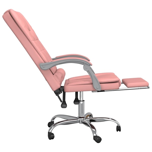 vidaXL Kontorsstol med massage rosa konstläder Rosa