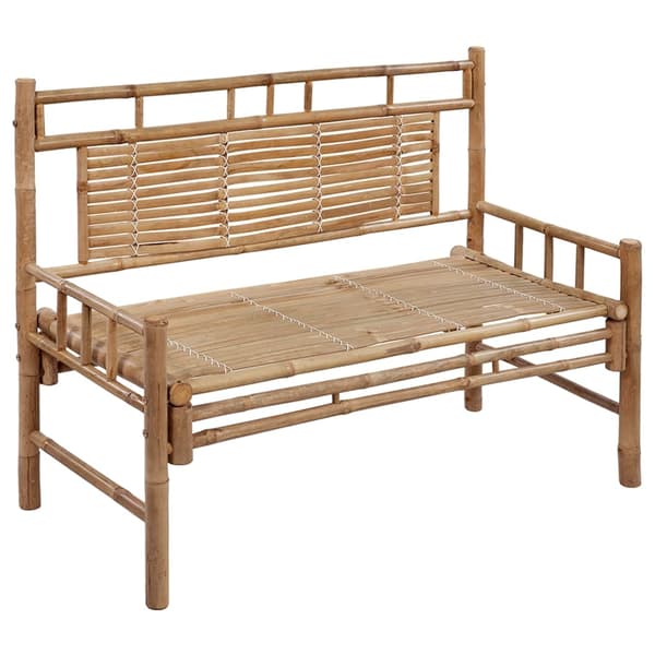vidaXL Trädgårdsbänk med dyna 120 cm bambu Beige