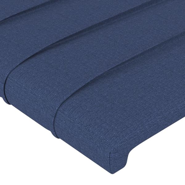 vidaXL Sänggavel LED blå 80x5x118/128 cm tyg Blå